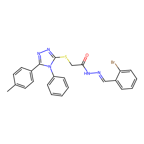 N'-[(E)-(2-bromophenyl)methylidene]-2-{[5-(4-methylphenyl)-4-phenyl-4H-1,2,4-triazol-3-yl]sulfanyl}acetohydrazide structure