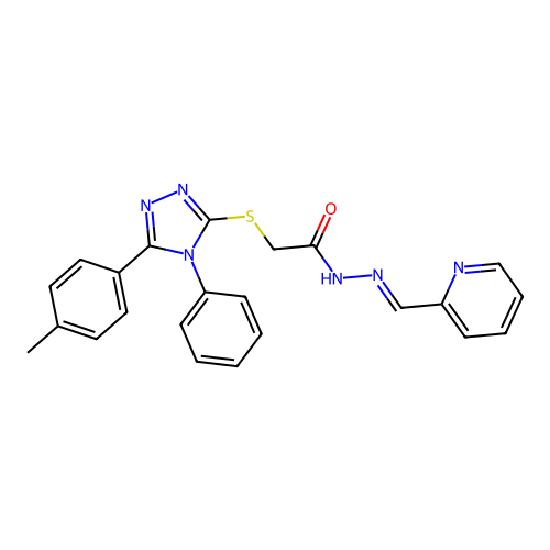 2-{[5-(4-methylphenyl)-4-phenyl-4H-1,2,4-triazol-3-yl]thio}-N'-[(E)-2-pyridinylmethylidene]acetohydrazide structure