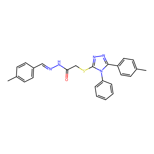 N'-[(E)-(4-methylphenyl)methylidene]-2-{[5-(4-methylphenyl)-4-phenyl-4H-1,2,4-triazol-3-yl]sulfanyl}acetohydrazide structure