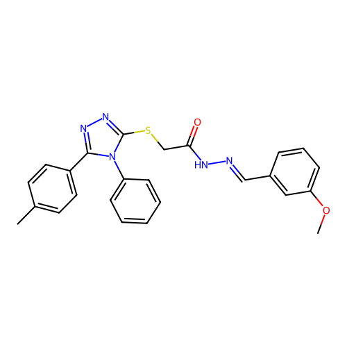 N'-[(E)-(3-methoxyphenyl)methylidene]-2-{[5-(4-methylphenyl)-4-phenyl-4H-1,2,4-triazol-3-yl]sulfanyl}acetohydrazide structure