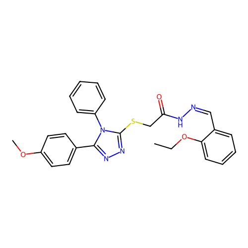 (Z)-N'-(2-ethoxybenzylidene)-2-((5-(4-methoxyphenyl)-4-phenyl-4H-1,2,4-triazol-3-yl)thio)acetohydrazide structure