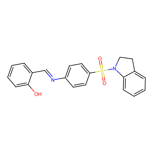 Phenol, 2-[4-(2,3-dihydro-1H-indol-1-ylsulfonyl)phenyliminomethyl]- structure