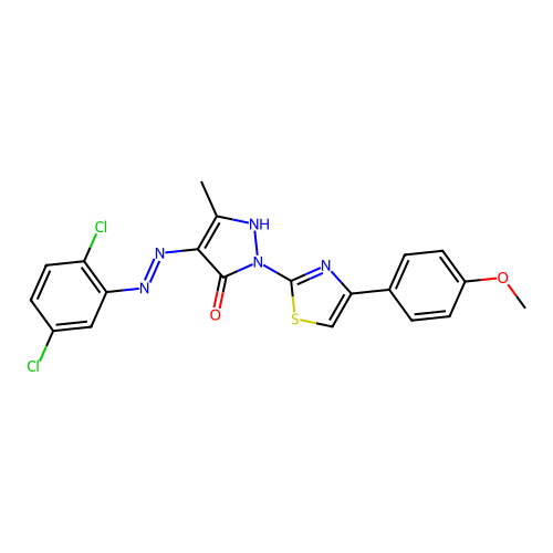 4-[(2,5-dichlorophenyl)hydrazono]-2-[4-(4-methoxyphenyl)-1,3-thiazol-2-yl]-5-methyl-2,4-dihydro-3H-pyrazol-3-one structure