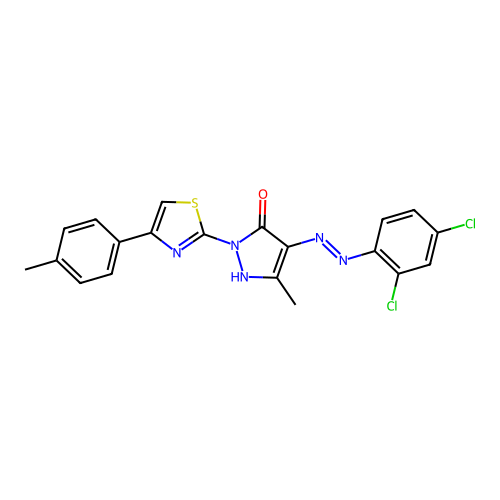 4-[(2,4-dichlorophenyl)hydrazono]-5-methyl-2-[4-(4-methylphenyl)-1,3-thiazol-2-yl]-2,4-dihydro-3H-pyrazol-3-one structure