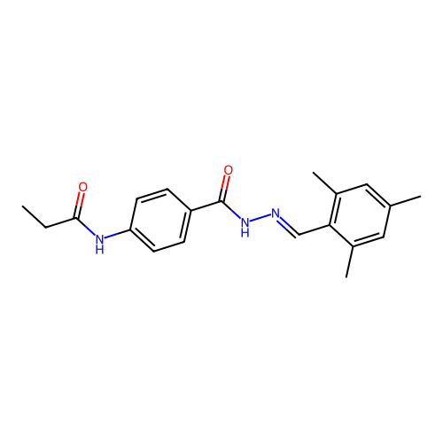 N-(4-{[2-(mesitylmethylene)hydrazino]carbonyl}phenyl)propanamide structure