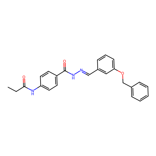 N-[4-({2-[3-(benzyloxy)benzylidene]hydrazino}carbonyl)phenyl]propanamide structure