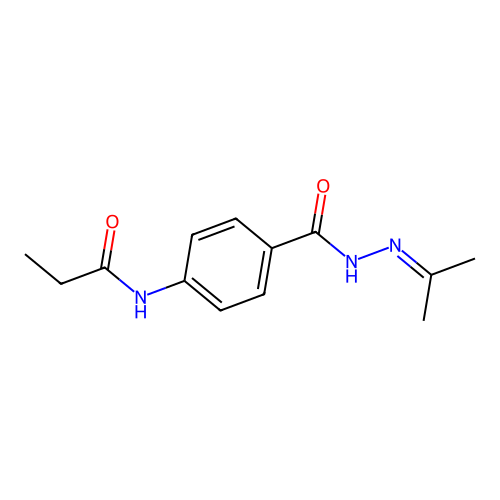 N-(4-{[2-(1-methylethylidene)hydrazino]carbonyl}phenyl)propanamide structure