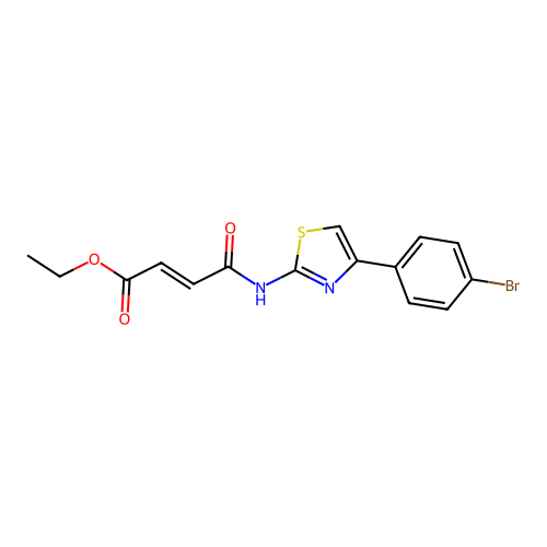 But-2-enoic acid, 4-(4-bromophenyl-2-thiazolylaminocarbonyl)-, ethyl ester structure