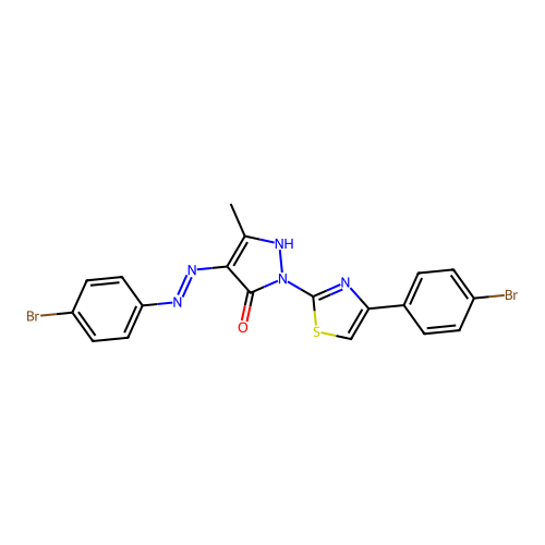 4-[(4-bromophenyl)hydrazono]-2-[4-(4-bromophenyl)-1,3-thiazol-2-yl]-5-methyl-2,4-dihydro-3H-pyrazol-3-one structure
