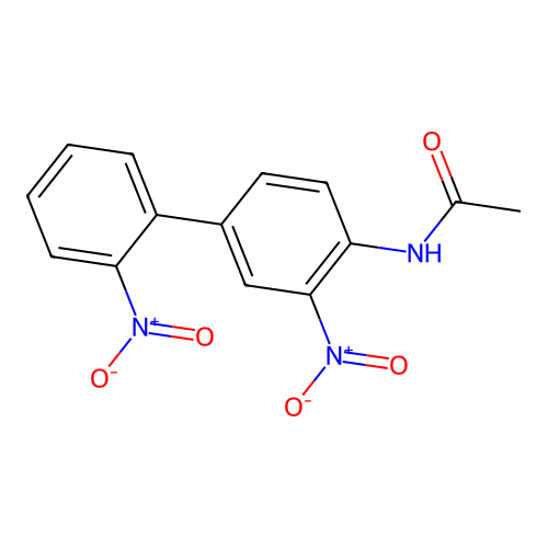 N-[2-nitro-4-(2-nitrophenyl)phenyl]acetamide structure