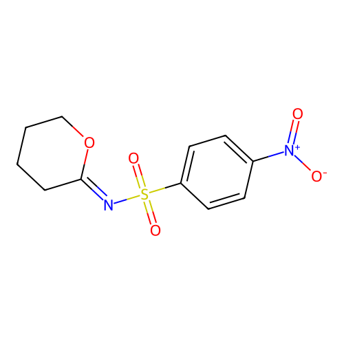 (NZ)-4-nitro-N-(oxan-2-ylidene)benzenesulfonamide structure