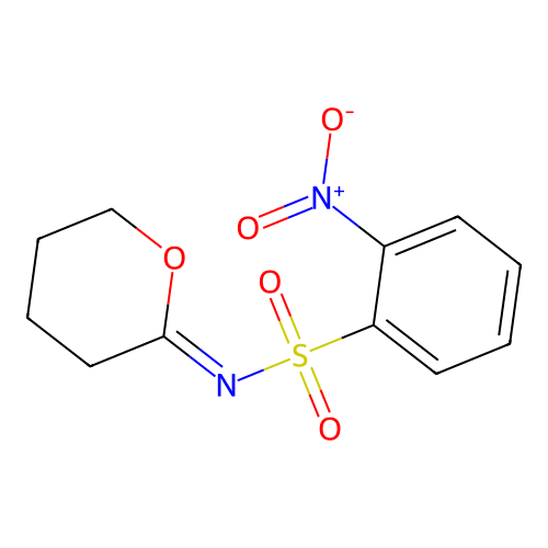 (NZ)-2-nitro-N-(oxan-2-ylidene)benzenesulfonamide structure