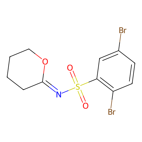 (NZ)-2,5-dibromo-N-(oxan-2-ylidene)benzenesulfonamide structure