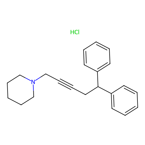 1-(5,5-Diphenylpent-2-YN-1-YL)piperidine hydrochloride structure