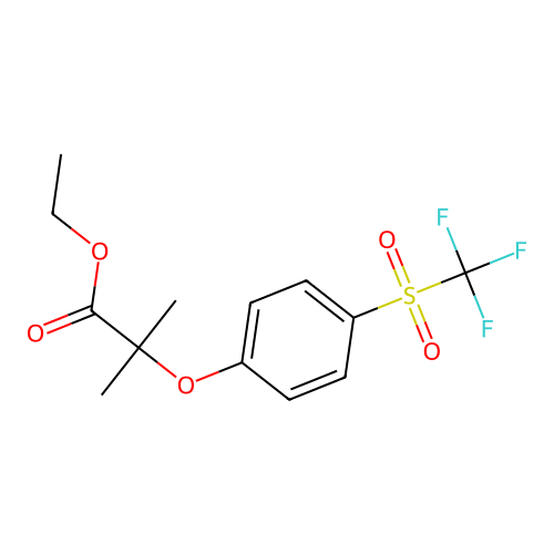 Propanoic acid, 2-methyl-2-(4-((trifluoromethyl)sulfonyl)phenoxy)-, ethyl ester structure