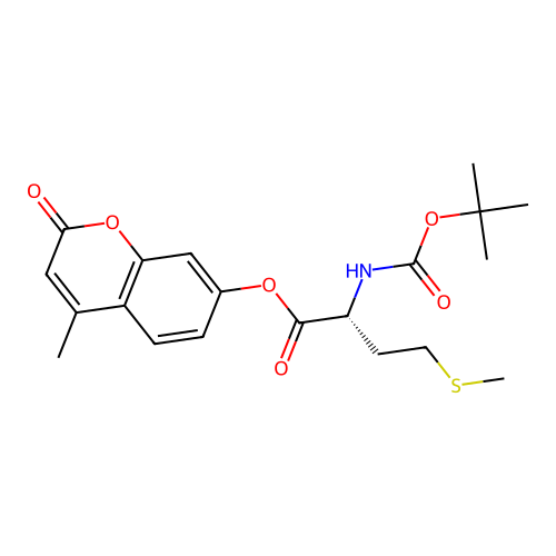 4-methyl-2-oxo-2H-chromen-7-yl N-(tert-butoxycarbonyl)-D-methioninate structure
