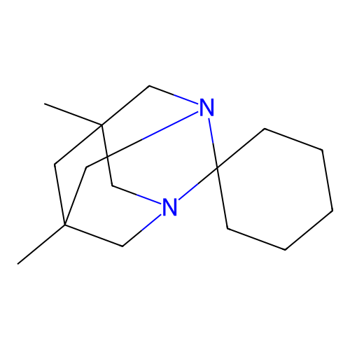 (1r,5R,7S)-5,7-dimethyl-1,3-diazaspiro[adamantane-2,1'-cyclohexane] structure