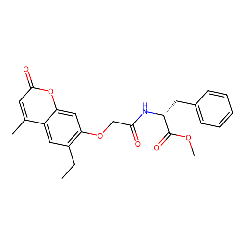 methyl N-{[(6-ethyl-4-methyl-2-oxo-2H-chromen-7-yl)oxy]acetyl}-D-phenylalaninate structure