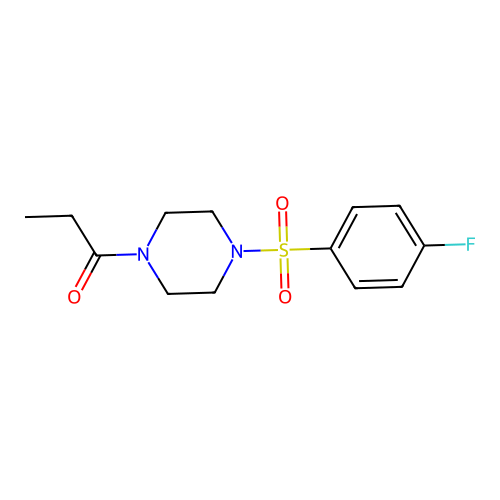 1-{4-[(4-Fluorophenyl)sulfonyl]piperazinyl}propan-1-one structure