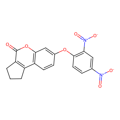 7-(2,4-dinitrophenoxy)-2,3-dihydrocyclopenta[c]chromen-4(1H)-one structure