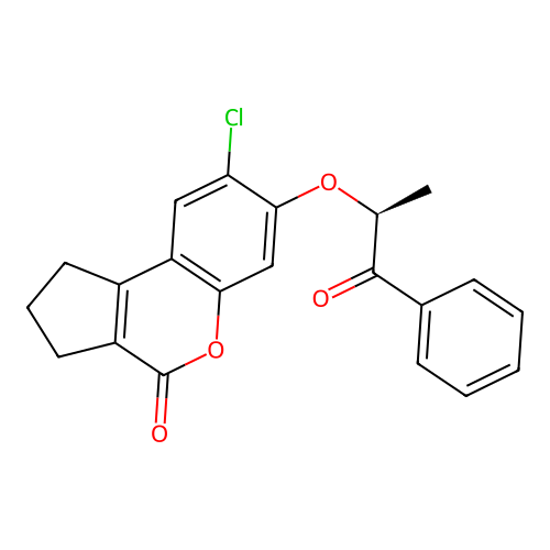 8-chloro-7-((1-oxo-1-phenylpropan-2-yl)oxy)-2,3-dihydrocyclopenta[c]chromen-4(1H)-one structure