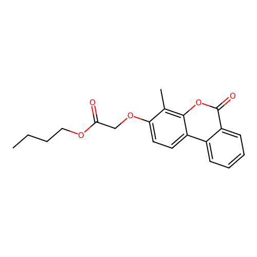 butyl [(4-methyl-6-oxo-6H-benzo[c]chromen-3-yl)oxy]acetate structure