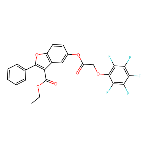 Ethyl 5-{[(pentafluorophenoxy)acetyl]oxy}-2-phenyl-1-benzofuran-3-carboxylate structure