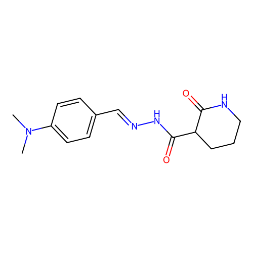N'-{(E)-[4-(dimethylamino)phenyl]methylidene}-2-oxopiperidine-3-carbohydrazide structure