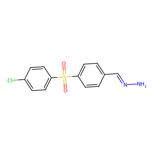 (1E)-{4-[(4-chlorophenyl)sulfonyl]benzylidene}hydrazine structure
