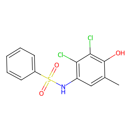 N-(2,3-dichloro-4-hydroxy-5-methylphenyl)benzenesulfonamide structure