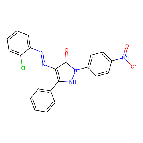 4-[(2-chlorophenyl)hydrazono]-2-(4-nitrophenyl)-5-phenyl-2,4-dihydro-3H-pyrazol-3-one structure