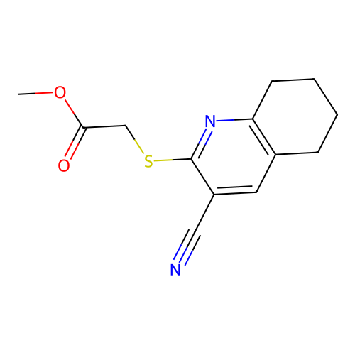 Methyl [(3-cyano-5,6,7,8-tetrahydro-2-quinolinyl)sulfanyl]acetate structure