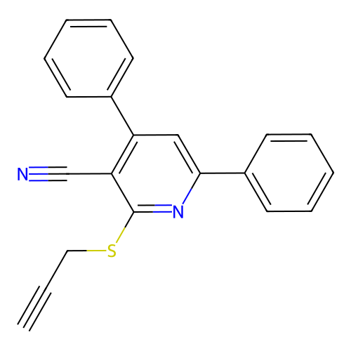 4,6-Diphenyl-2-prop-2-ynylsulfanylpyridine-3-carbonitrile structure