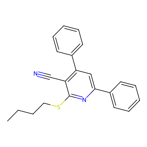 2-(Butylsulfanyl)-4,6-diphenylpyridine-3-carbonitrile structure