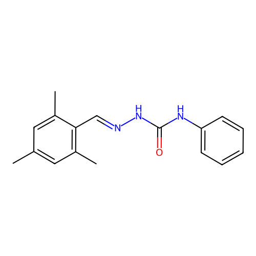 2,4,6-trimethylbenzaldehyde N-phenylsemicarbazone structure