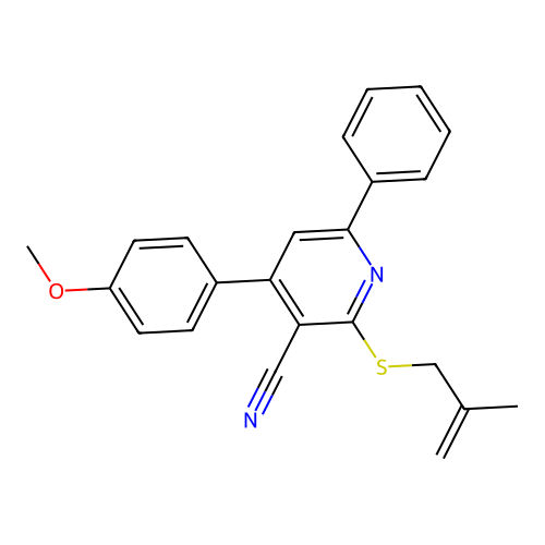 4-(4-Methoxyphenyl)-2-[(2-methyl-2-propen-1-yl)sulfanyl]-6-phenylnicotinonitrile structure