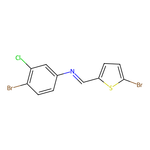 N-(4-bromo-3-chlorophenyl)-1-(5-bromothiophen-2-yl)methanimine structure