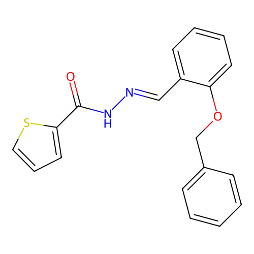 N'-[2-(benzyloxy)benzylidene]-2-thiophenecarbohydrazide structure