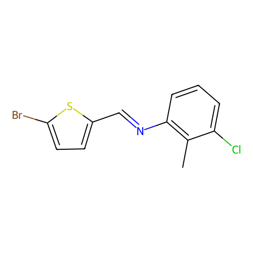 1-(5-bromothiophen-2-yl)-N-(3-chloro-2-methylphenyl)methanimine structure
