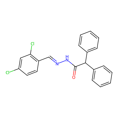 N'-[(E)-(2,4-dichlorophenyl)methylidene]-2,2-diphenylacetohydrazide structure