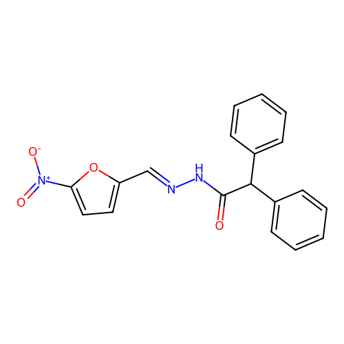 N'-[(E)-(5-nitrofuran-2-yl)methylidene]-2,2-diphenylacetohydrazide structure