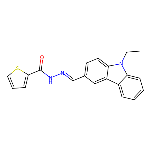 N'-[(9-ethyl-9H-carbazol-3-yl)methylene]-2-thiophenecarbohydrazide structure