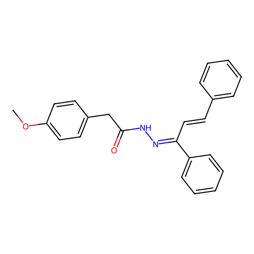 N-[(E)-[(E)-1,3-diphenylprop-2-enylidene]amino]-2-(4-methoxyphenyl)acetamide structure