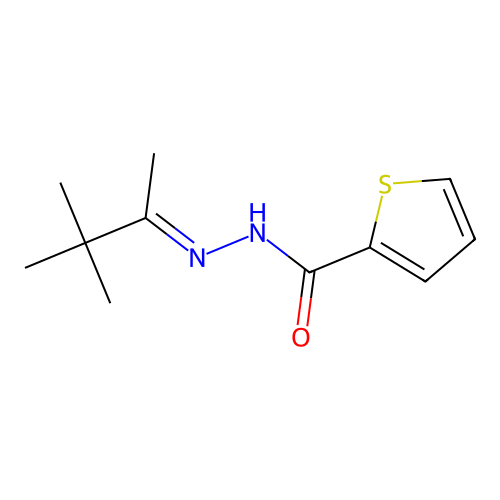 N'-(1,2,2-trimethylpropylidene)-2-thiophenecarbohydrazide structure