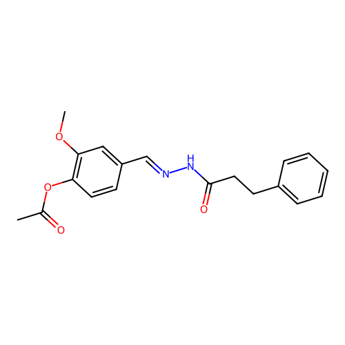 [2-methoxy-4-[(E)-(3-phenylpropanoylhydrazinylidene)methyl]phenyl] acetate structure