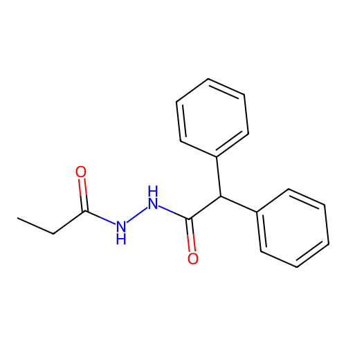 N'-(2,2-diphenylacetyl)propanehydrazide structure