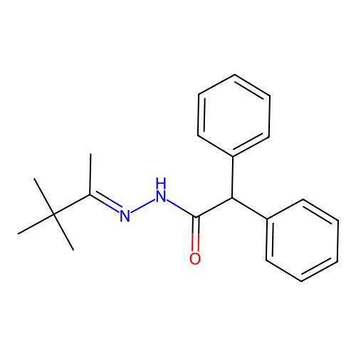 2,2-diphenyl-N'-(1,2,2-trimethylpropylidene)acetohydrazide structure