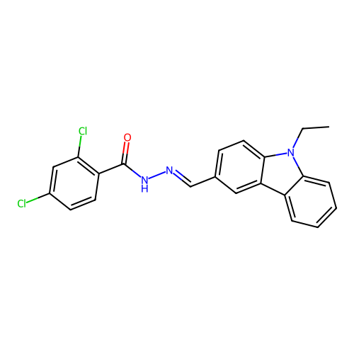 2,4-dichloro-N'-[(E)-(9-ethyl-9H-carbazol-3-yl)methylidene]benzohydrazide structure