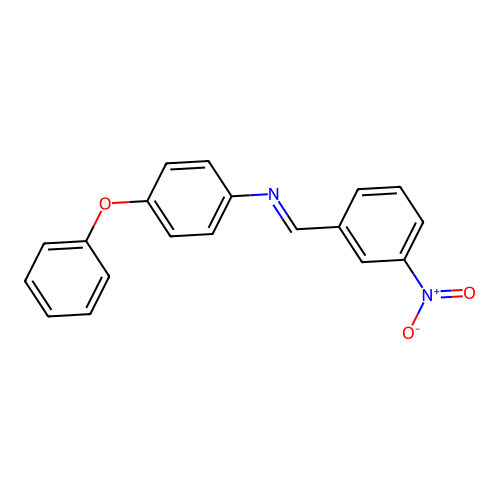 N-(3-nitrobenzylidene)-4-phenoxyaniline structure