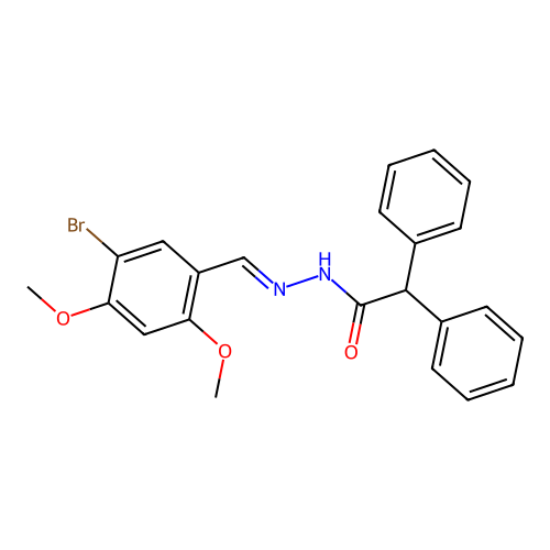 N'-(5-bromo-2,4-dimethoxybenzylidene)-2,2-diphenylacetohydrazide structure
